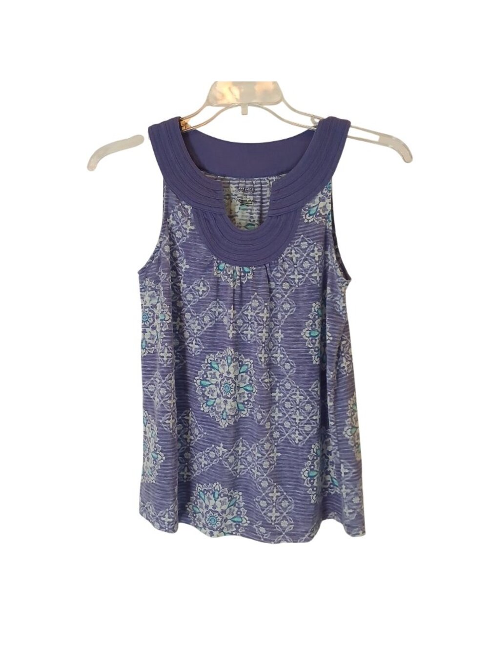 Sonoma Womens Small Sleeveless Purple Medallion Print Tank Top #I-11